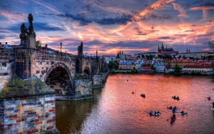 Prague at sunset